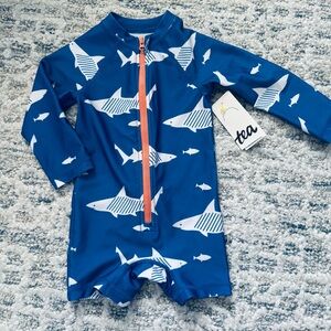 NWT Tea collection‎ shark rashguard swim